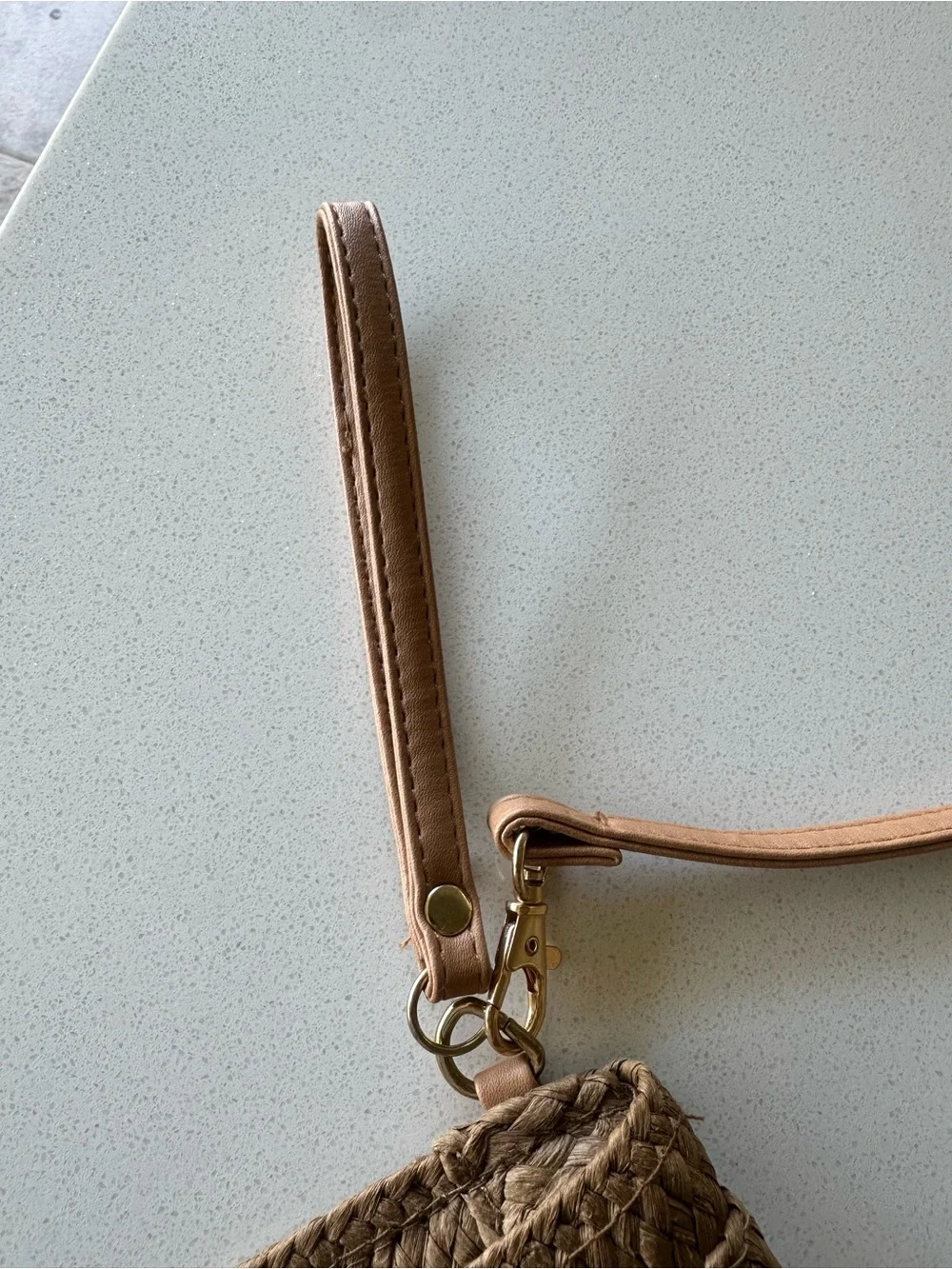 Woven Straw Crossbody Bag in Light Brown